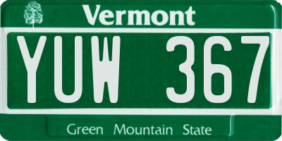 VT license plate YUW367