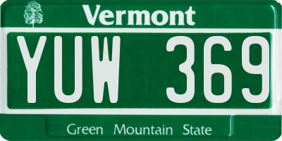 VT license plate YUW369