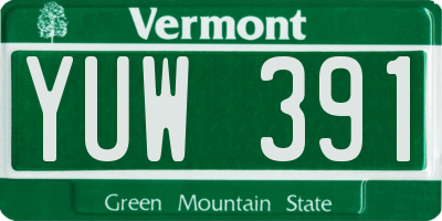 VT license plate YUW391