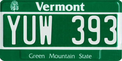 VT license plate YUW393
