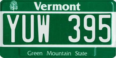 VT license plate YUW395