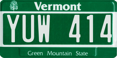 VT license plate YUW414