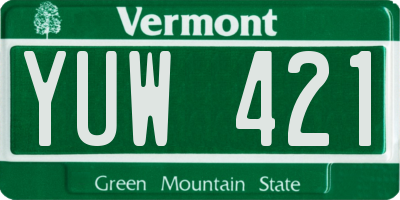 VT license plate YUW421