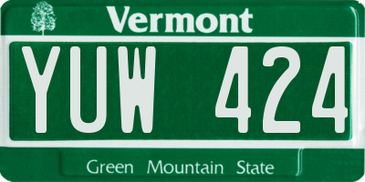 VT license plate YUW424