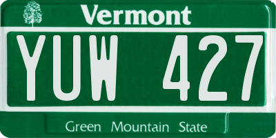 VT license plate YUW427