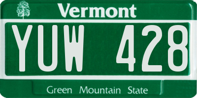 VT license plate YUW428