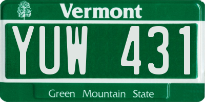 VT license plate YUW431