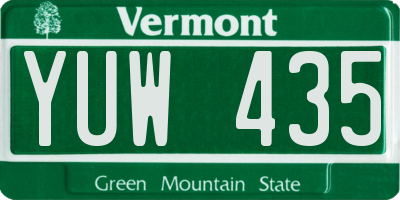 VT license plate YUW435