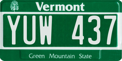 VT license plate YUW437