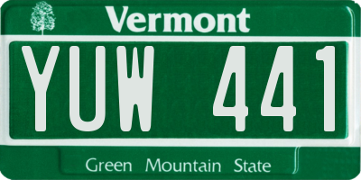 VT license plate YUW441