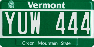 VT license plate YUW444