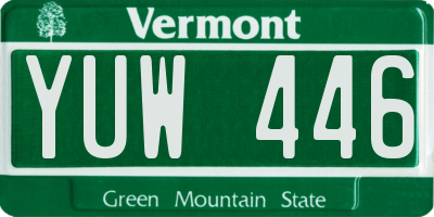 VT license plate YUW446
