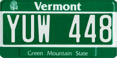 VT license plate YUW448