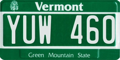 VT license plate YUW460
