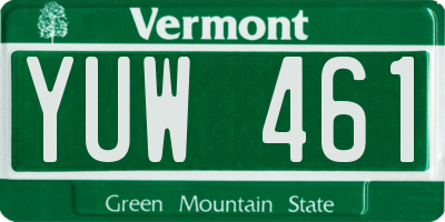 VT license plate YUW461