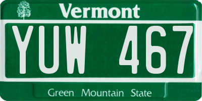 VT license plate YUW467