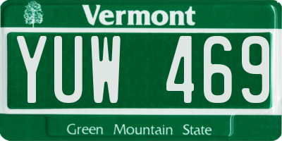 VT license plate YUW469
