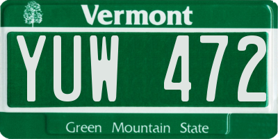 VT license plate YUW472