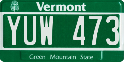 VT license plate YUW473