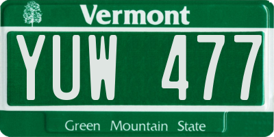 VT license plate YUW477