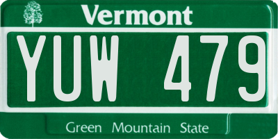 VT license plate YUW479