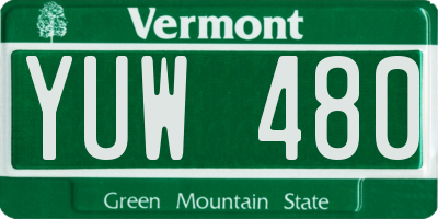 VT license plate YUW480