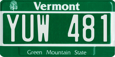 VT license plate YUW481