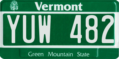 VT license plate YUW482