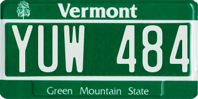 VT license plate YUW484