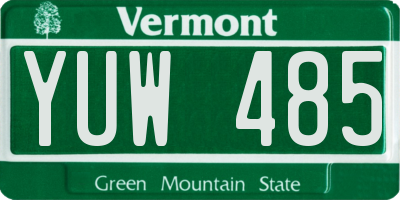 VT license plate YUW485