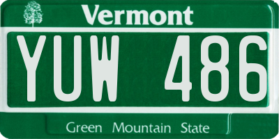 VT license plate YUW486