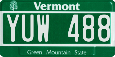 VT license plate YUW488