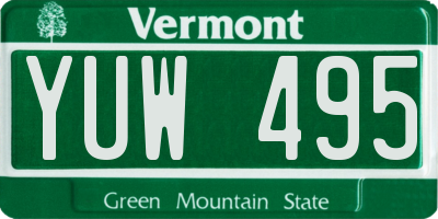 VT license plate YUW495