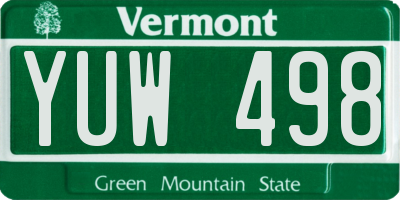 VT license plate YUW498