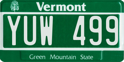 VT license plate YUW499