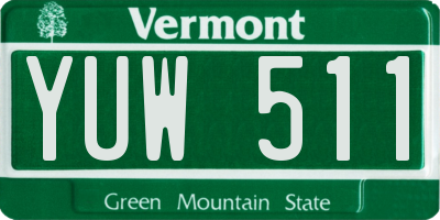 VT license plate YUW511