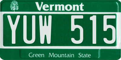 VT license plate YUW515