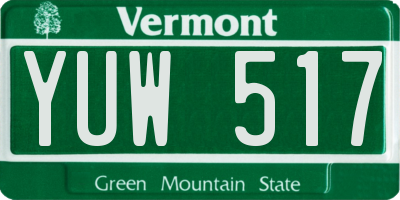 VT license plate YUW517