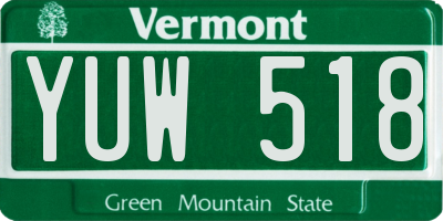 VT license plate YUW518
