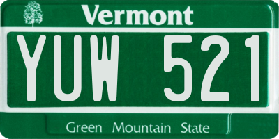 VT license plate YUW521