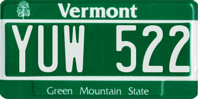 VT license plate YUW522