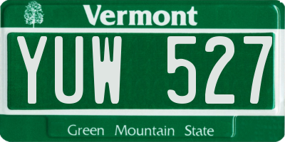 VT license plate YUW527