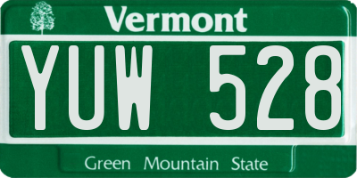 VT license plate YUW528