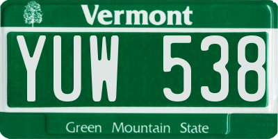 VT license plate YUW538