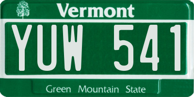 VT license plate YUW541
