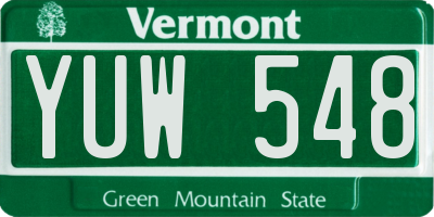 VT license plate YUW548