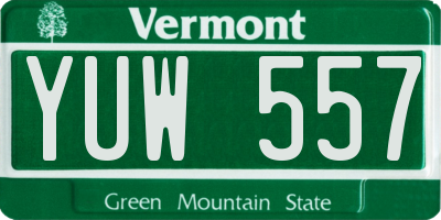VT license plate YUW557