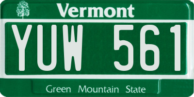 VT license plate YUW561