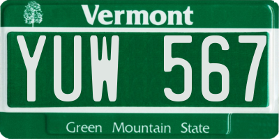 VT license plate YUW567