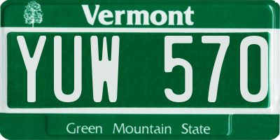 VT license plate YUW570